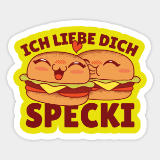Love You Bacon Burger Foodie Gifts Sticker